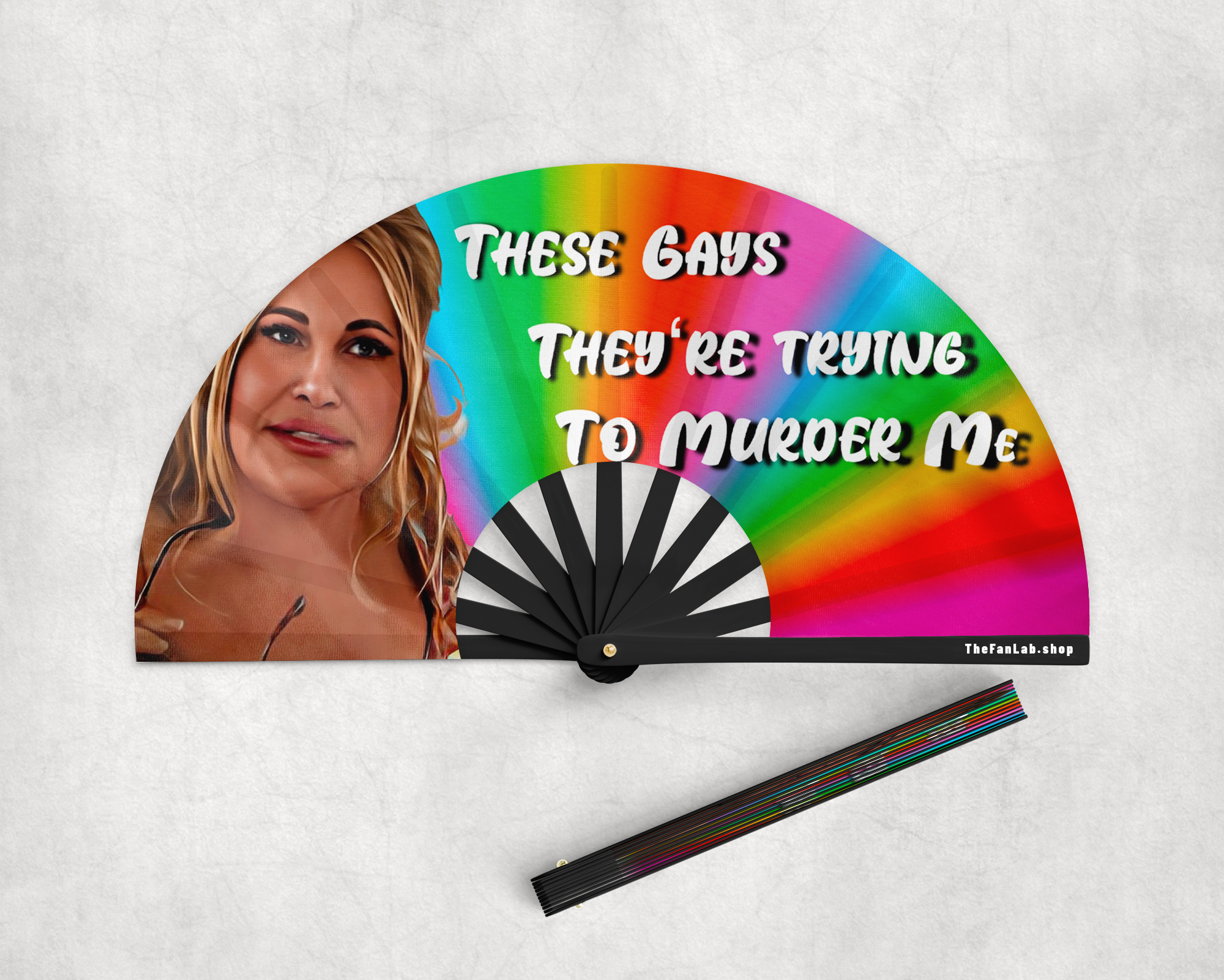 THESE GAYS TRYING MURDER ME HAND FAN